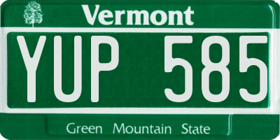 VT license plate YUP585