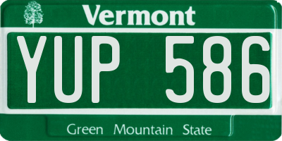 VT license plate YUP586