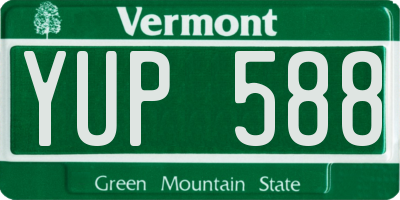 VT license plate YUP588