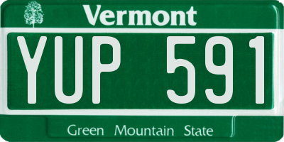 VT license plate YUP591