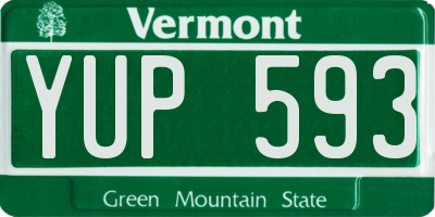 VT license plate YUP593