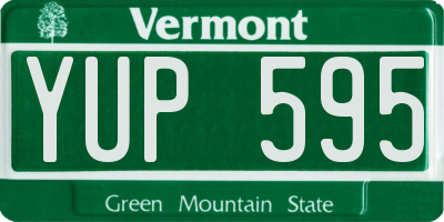 VT license plate YUP595