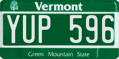 VT license plate YUP596