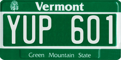 VT license plate YUP601