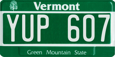 VT license plate YUP607