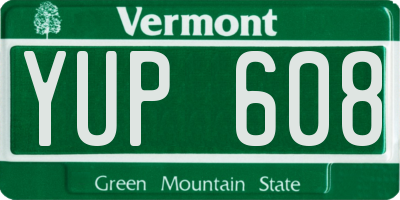 VT license plate YUP608