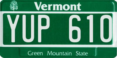 VT license plate YUP610