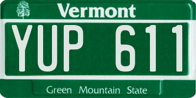 VT license plate YUP611