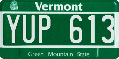 VT license plate YUP613