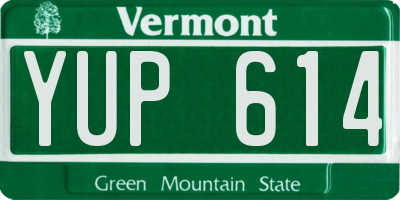 VT license plate YUP614