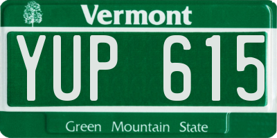 VT license plate YUP615