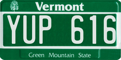 VT license plate YUP616