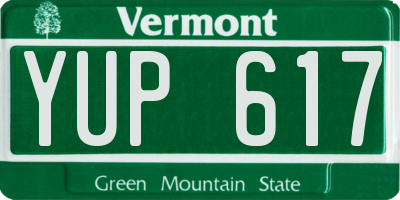 VT license plate YUP617