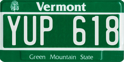 VT license plate YUP618