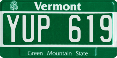 VT license plate YUP619