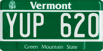 VT license plate YUP620
