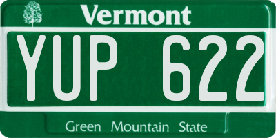 VT license plate YUP622