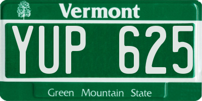 VT license plate YUP625