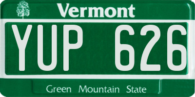 VT license plate YUP626