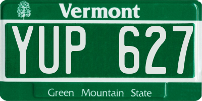 VT license plate YUP627