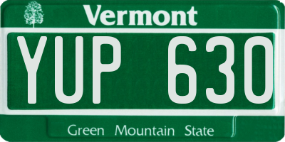 VT license plate YUP630