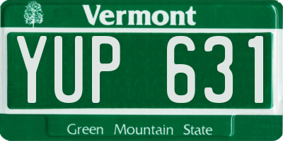 VT license plate YUP631