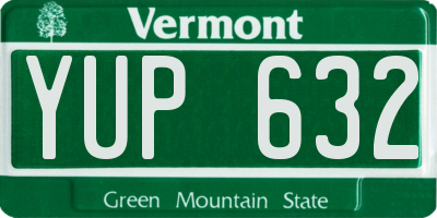 VT license plate YUP632