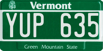 VT license plate YUP635