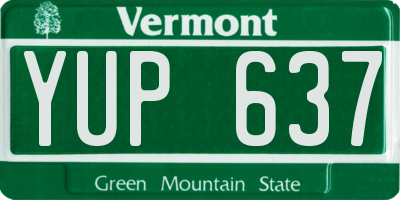 VT license plate YUP637