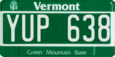 VT license plate YUP638