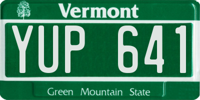 VT license plate YUP641