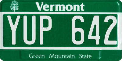 VT license plate YUP642