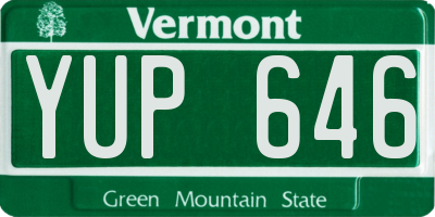 VT license plate YUP646