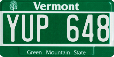VT license plate YUP648