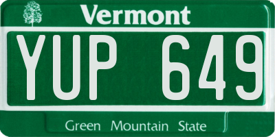 VT license plate YUP649