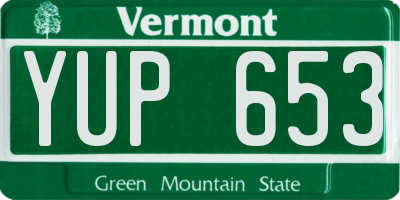 VT license plate YUP653