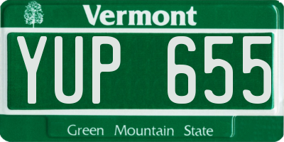 VT license plate YUP655