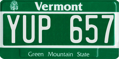 VT license plate YUP657