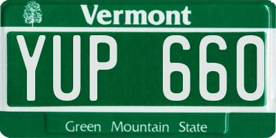 VT license plate YUP660