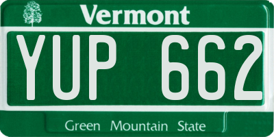 VT license plate YUP662