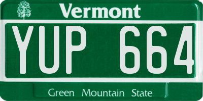 VT license plate YUP664