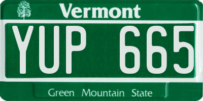 VT license plate YUP665