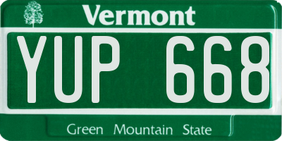 VT license plate YUP668
