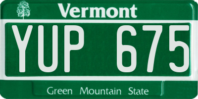 VT license plate YUP675