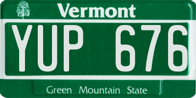 VT license plate YUP676