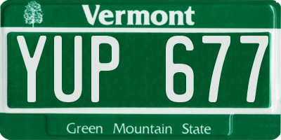 VT license plate YUP677