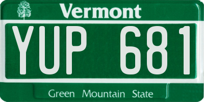 VT license plate YUP681