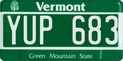 VT license plate YUP683