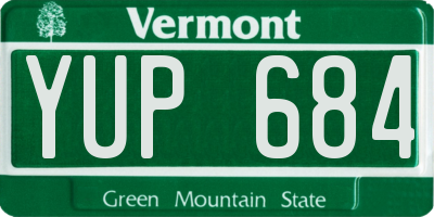 VT license plate YUP684