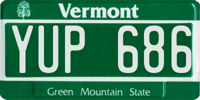 VT license plate YUP686